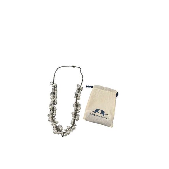 Chloe & Isabel Long Chunky Faux Pearl & Crystal Statement Necklace Antique Gold - Picture 1 of 8